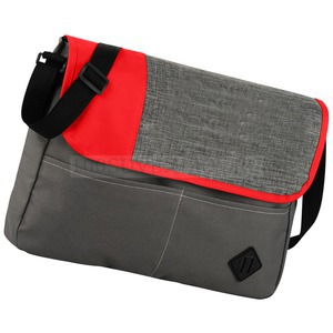 Фото Двухцветная сумка для документов через плечо OFFSET, 5,5 х 38 х 28 см, под термотрансфер (серый, красный)