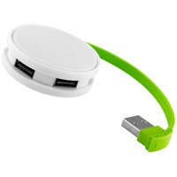 USB Hub "Round", белый/лайм