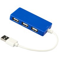USB Hub на 4 порта "Brick", ярко-синий