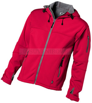 Фото Куртка софтшел "Match" мужская «Slazenger» (красный, серый) 3XL