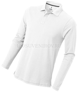 Фото Рубашка поло "Oakville" мужская с длинным рукавом «Elevate» (белый) 3XL