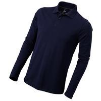 Рубашка поло "Oakville" мужская с длинным рукавом, темно-синий, 3XL
