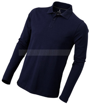 Фото Рубашка поло "Oakville" мужская с длинным рукавом «Elevate» (темно-синий) 3XL