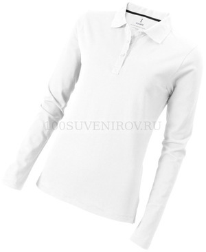 Фото Рубашка поло "Oakville" женская с длинным рукавом «Elevate» (белый) XS