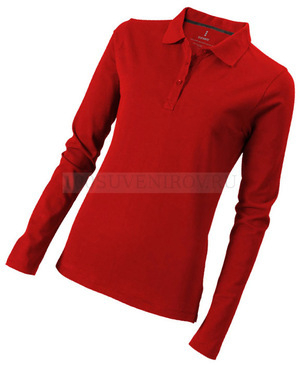 Фото Рубашка поло "Oakville" женская с длинным рукавом «Elevate» (красный) 2XL