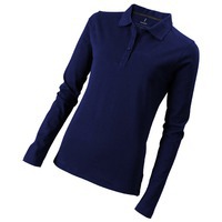 Рубашка поло "Oakville" женская с длинным рукавом, темно-синий, 2XL