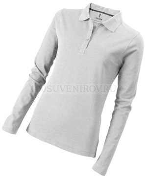 Фото Рубашка поло "Oakville" женская с длинным рукавом «Elevate» (Серый меланж) 2XL