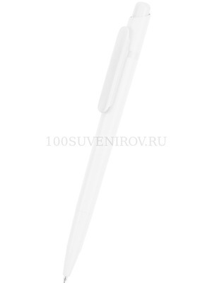 Фото Белая ручка из пластика шариковая "ЭТЮД"
