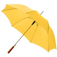 Большой зонт-трость LISA, полуавтомат, с деревянной ручкой под нанесение логотипа трафаретной печатью, d102 х 83 см, желтый