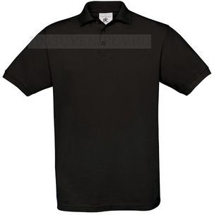 Фото Рекламная рубашка поло SAFRAN черная для полноцвета, размер XL