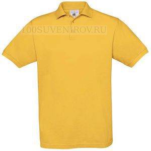 Фото Нестандартная рубашка поло SAFRAN желтая под вышивку, размер L