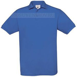 Фото Прикольная рубашка поло SAFRAN ярко-синяя для полноцвета, размер S