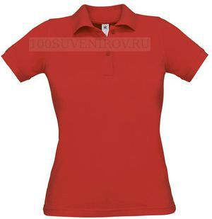 Фото Эксклюзивная женская рубашка поло SAFRAN PURE красная, размер XL