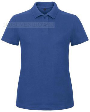 Фото Модная женская рубашка поло ID.001 ярко-синяя для полноцвета, размер S
