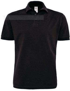 Фото Именная рубашка поло HEAVYMILL черная под полноцвет, размер S