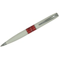 Ручка шариковая Libra, белый/красный/серебристый
