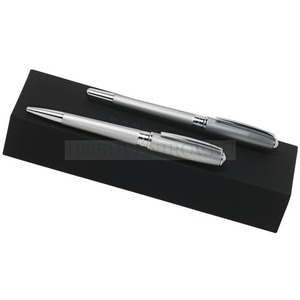 Фото Подарочный набор: ручка перьевая, ручка шариковая «Hugo Boss» (серебристый)