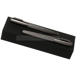 Фото Подарочный набор: ручка перьевая, ручка роллер «Hugo Boss» (графит)