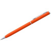 Ручка шариковая оранжевая из металла Hotel Chrome, ver.2