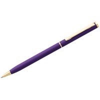 Ручка шариковая фиолетовая из металла Hotel Gold, ver.2