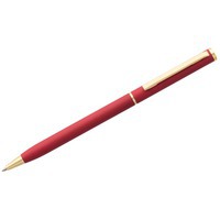 Ручка шариковая красная из металла Hotel Gold, ver.2