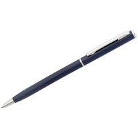 Ручка шариковая синяя из металла Hotel Chrome, ver.2