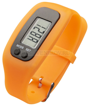 Фото Оранжевый смарт из силикона часы с шагомером GET-FIT