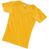 Футболка женская золотисто-желтая из хлопка HEAVY SUPER CLUB с V-образным вырезом, L
