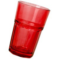 Граненый стакан GLASS, красный, 320 мл, стекло
