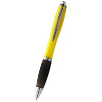 Ручка пластиковая шариковая "Nash", желтый/черный/серебристый