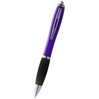 Ручка пластиковая шариковая "Nash", пурпурный/черный/серебристый