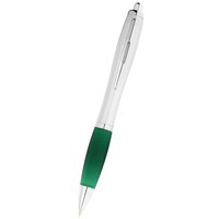 Ручка пластиковая шариковая "Nash", серебристый/зеленый