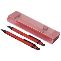 Стильный красно-черный канцелярский набор Jupiter: ручка и карандаш в подарочной коробке
