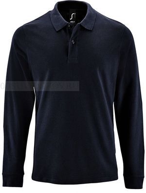 Фото Рубашка поло мужская с длинным рукавом PERFECT LSL MEN, темно-синяя 3XL «Sols»
