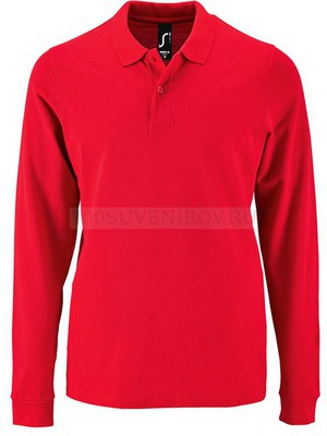 Фото Рубашка поло мужская с длинным рукавом PERFECT LSL MEN, красная 3XL «Sols»