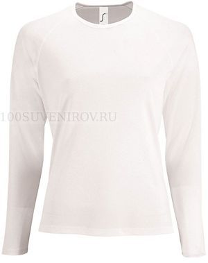 Фото Белая футболка с длинным рукавом SPORTY LSL WOMEN, размер S