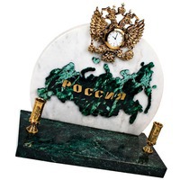 Шикарный настольный набор "РОССИЯ" с часами