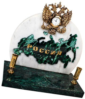 Фото Шикарный настольный набор "РОССИЯ" с часами