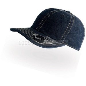Фото Бейсболка "DAD HAT", темный джинс, 6 клиньев, 100% хлопок, 280грм2, металлическая застежка