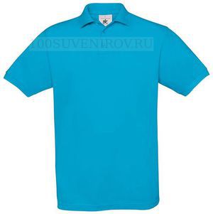 Фото Фирменная рубашка поло SAFRAN бирюзовая под полноцвет, размер XL