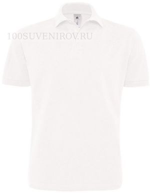 Фото Красивая рубашка поло HEAVYMILL белая с шелкографией, размер M