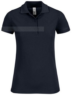 Фото Именная женская рубашка поло SAFRAN TIMELESS темно-синяя, размер XL