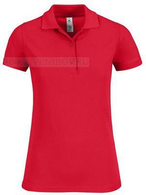 Фото Оригинальная женская рубашка поло SAFRAN TIMELESS красная, размер XL