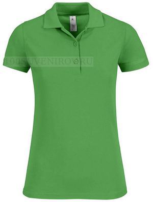 Фото Хлопковая женская рубашка поло SAFRAN TIMELESS зеленое яблоко, размер S