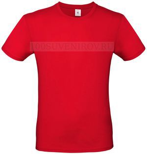 Фото Стильная футболка E150 красная под шелкографию, размер S