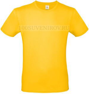Фото Удобная футболка E150 желтая с вышивкой, размер S