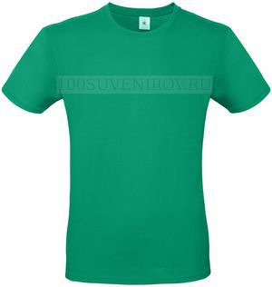 Фото Современная футболка E150 зеленая с вышивкой, размер S