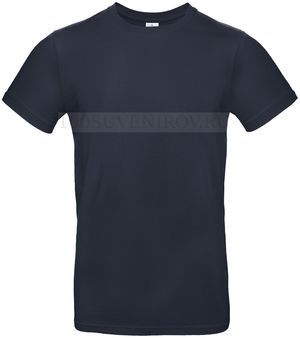 Фото Современная футболка E190 темно-синяя с вышивкой, размер L