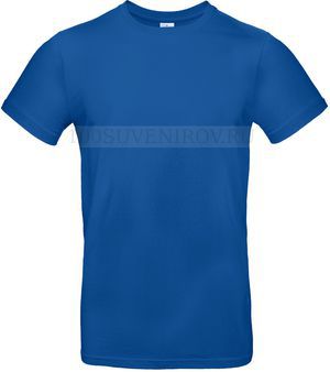 Фото Прикольная футболка E190 ярко-синяя с вышивкой, размер XL