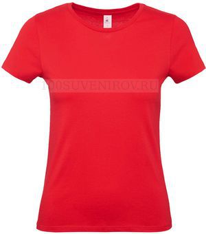 Фото Недорогая женская футболка E150 красная с флексом, размер S